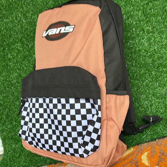 Vans Off The Wall Women's Street Sport Realm Backpack Bag - Rose Pink/Checkered - Picture 3 of 16